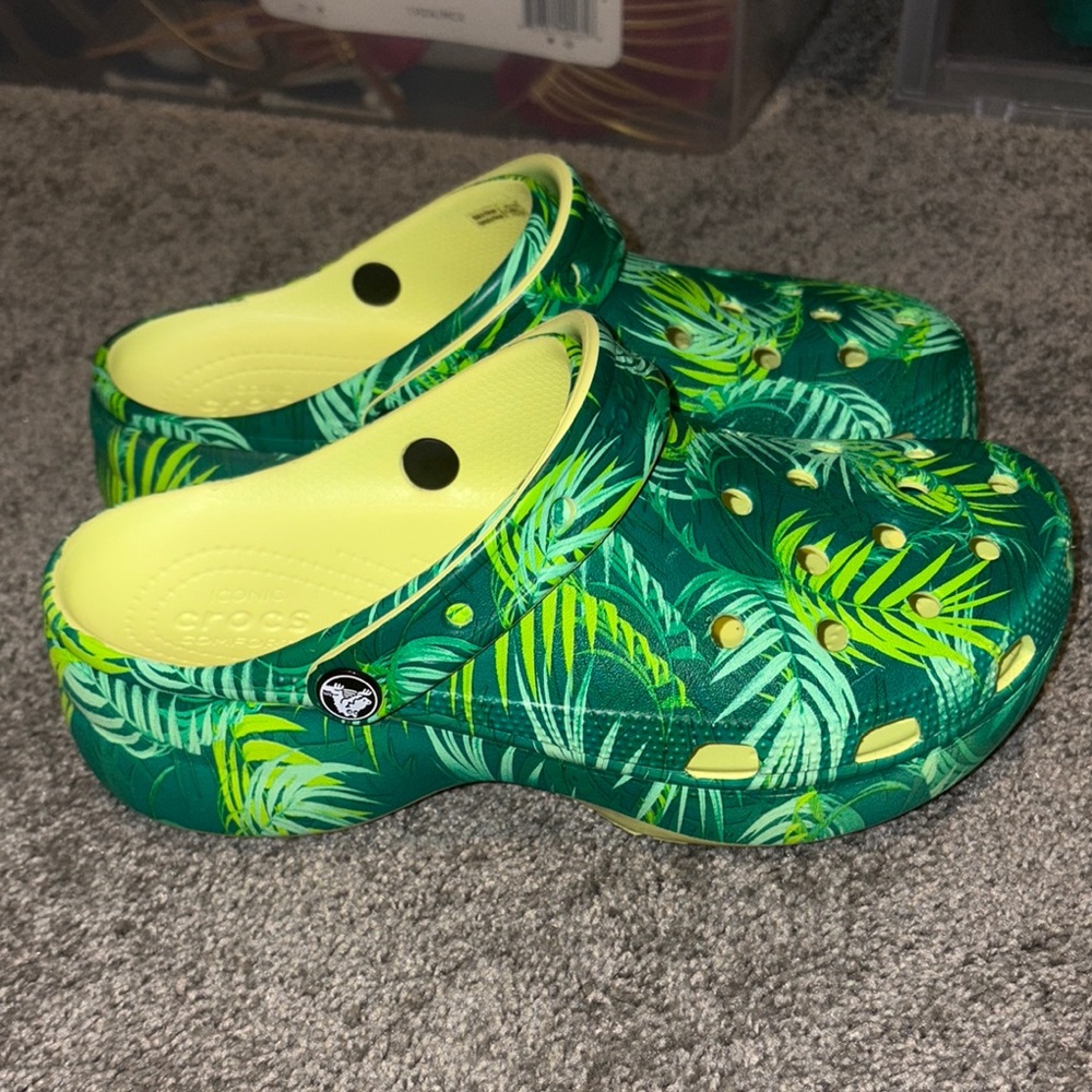Discontinued platform tropical crocs